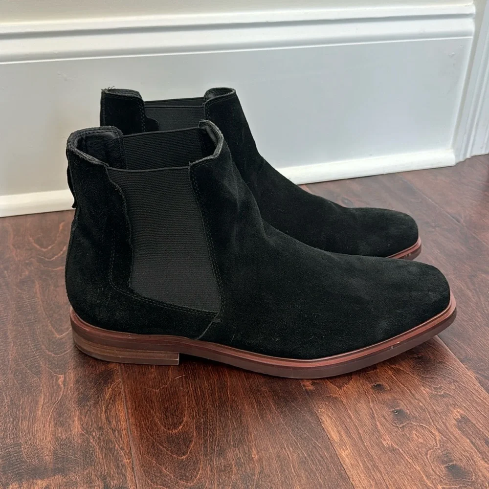 Steve Madden Men’s Black Suede Leather Ankle Boots Booties Fall Winter, size 12 - Picture 1 of 7